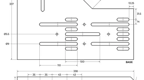 OptiMount Flat 90° Elbow
